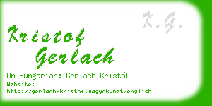kristof gerlach business card